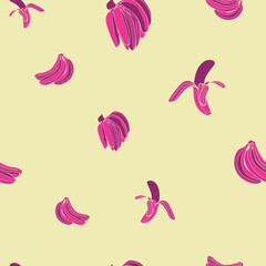 Vector abstract tropic bananas repeating pattern background.