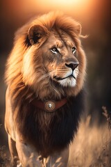 Fototapeta premium Realistic illustrations of lions. High definition images generated by AI