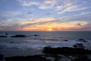 Obraz premium A dramatic sunset at Essaouira city