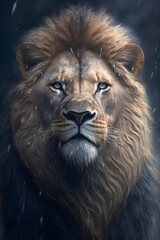 Realistic illustrations of lions. High definition images generated by AI