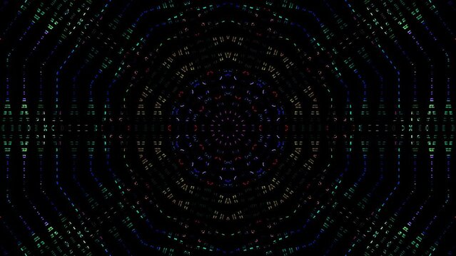 Abstract Kaleidoscope pattern with full colors. Magic mandala. 4k	
