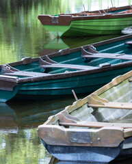 old rowing boats on the river