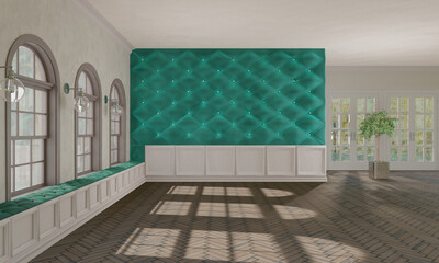 Empty green interior room in Venice