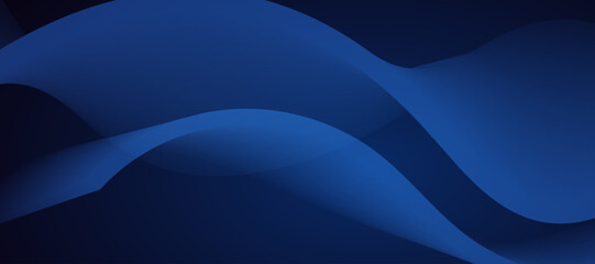 Blue abstract background with smooth wavy lines
