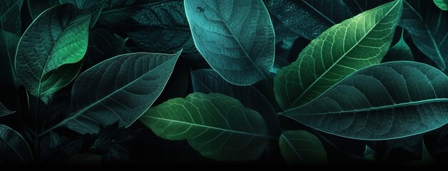 Green leaves background, generative ai