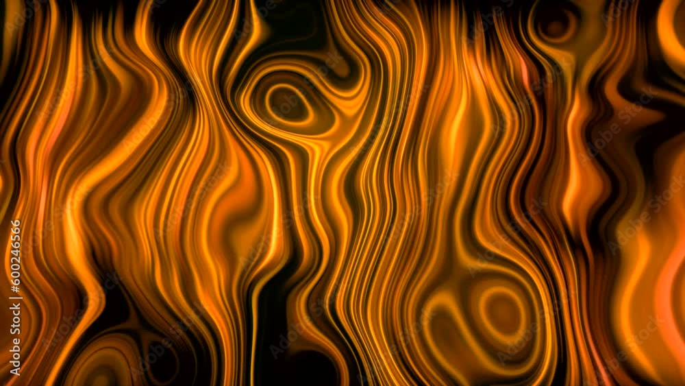 Poster Pulsating liquid pattern with lines. Motion. Pattern with curved circles and pulsating lines. Topographical pattern with bright pulsations of energy