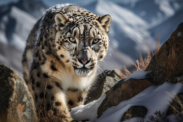 Unveiling the Enigmatic Majesty of the Snow Leopard: Captivating Photo