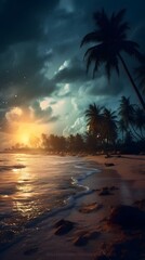 sunset over the ocean, generated Ai