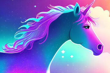 Fototapeta na wymiar Rainbow unicorn illustration