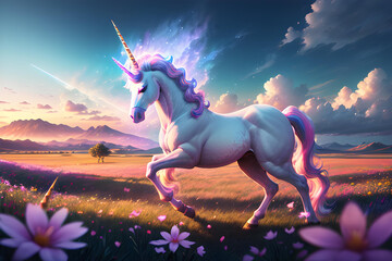 Fototapeta na wymiar Rainbow unicorn illustration