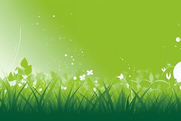 Simple sustainability ecology web background monotone green meadow  grass - Generative ai