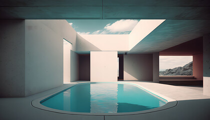 Fototapeta na wymiar Dubuisson architecture swimming pool