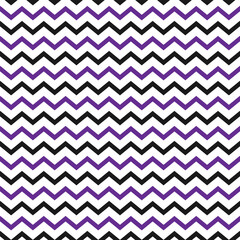 Vector seamless pattern with violet and grey zig zag stripes in cartoon style. Vector chevron design in purple and grey colours