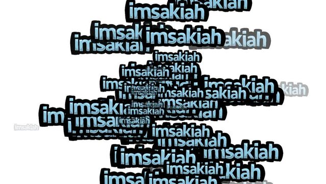 animated video scattered with the words IMSAKIAH on a white background