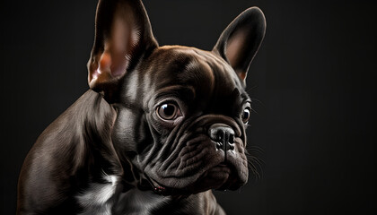 Cute black french bulldog