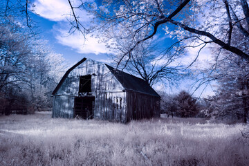 Old country barn in infra red 