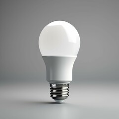 single led light bulb on a clean surface, generative ai