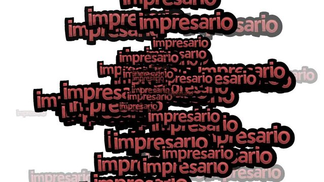 animated video scattered with the words IMPRESARIO on a white background