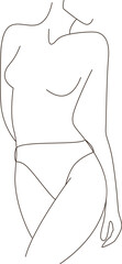 Lined Female Front Body Part