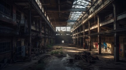 Abandoned industrial facility AI generated