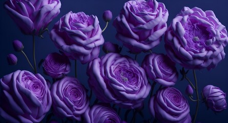 Purple cotton candy flowers. Background. Generative AI