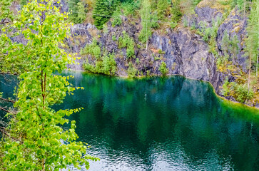 Karelia Ruskeala marble canyon in summer