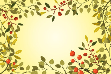 Vector background corners, summer botanical leaves, organic shapes, vector background for banner, poster, website and packaging.