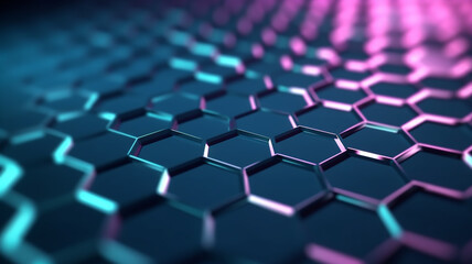 Obraz premium hexagonal Abstract High Tech Background ai generative