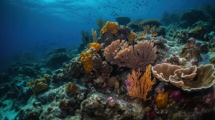 Fototapeta na wymiar Colorful coral reef AI generated