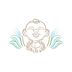 This logo represents the principles of Eastern philosophy, religion, and culture, emphasizing the importance of mindfulness, spiritual growth, and self-awareness. Logo may convey sense of  innocence. 