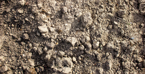 Earth, soil. Soil texture. Raw soil plowed.