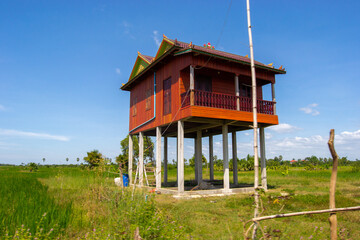 Paysage de la campagne au Cambodge. Ballade entre les rizières. © Aline Bastet 