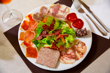 Traditional Catalan assorted sausage and ham