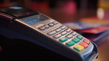 ayment Technology: Customers Using Credit Cards to Settle the Bill. Generative AI.