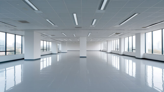 Empty vacant office space, generative ai