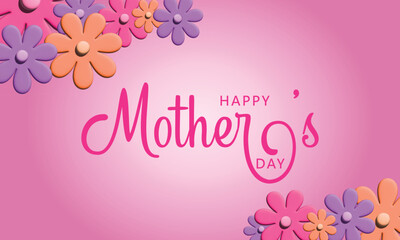 Mother's Day greeting card with beautiful realistic Flowers Background