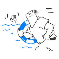 Male lifeguard on the beach