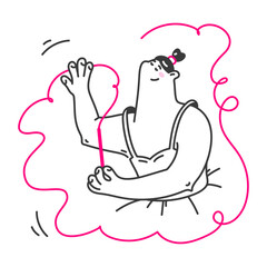 Female gymnast with ribbon