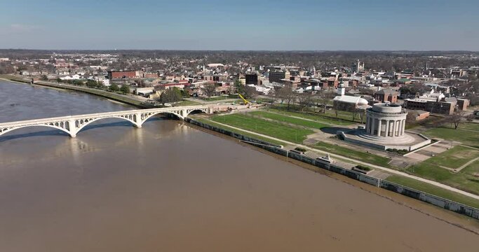 Vincennes Indiana Aerial View Downtown City Skyline Knox County United States