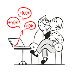 Businessman with investment growth