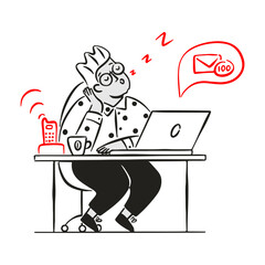 Businessman ignoring emails