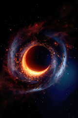 Obraz premium Black hole in outer space. Generative AI