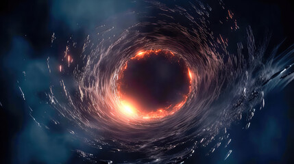 Black hole in outer space. Generative AI