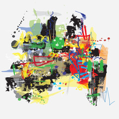 Colorful digital abstract art illustration