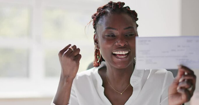 Holding Paycheck Or Payroll Check Or Insurance Cheque