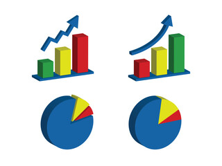 3d icon set a charts and diagram charts