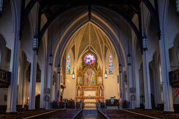 Obraz premium Completed in 1859 in the Gothic Revival style, St John's Episcopal Church is one of Detroit's oldest churches.