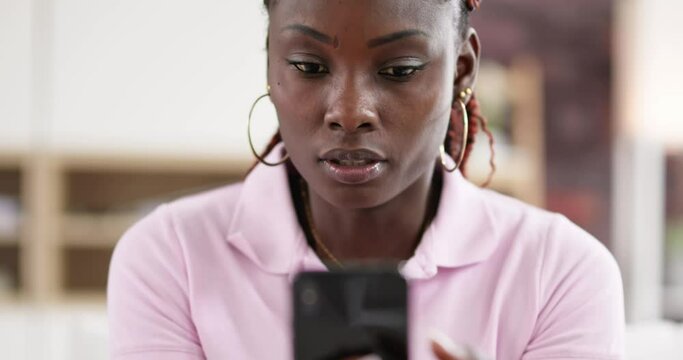 African American Women With Mobile Phone