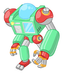 illustration of a giant robot. can be used as t-shirt design, sticker, label, etc