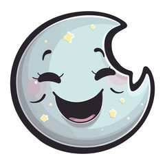 moon character smile happy